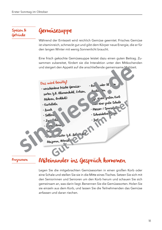 Beispielseiten: Vom Spätsommer bis Reformationstag  - Aktivierungspaket zu Festen und Bräuche für Senioren als PDF-Download Beispielseiten: Vom Spätsommer bis Reformationstag  - Aktivierungspaket zu Festen und Bräuche für Senioren als PDF-Download