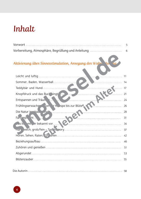 Beispielseiten aus Sinneswelten wecken - Kurzaktivierungen für bettlägerige Senioren mit Demenz als PDF-Download Beispielseiten aus Sinneswelten wecken - Kurzaktivierungen für bettlägerige Senioren mit Demenz als PDF-Download