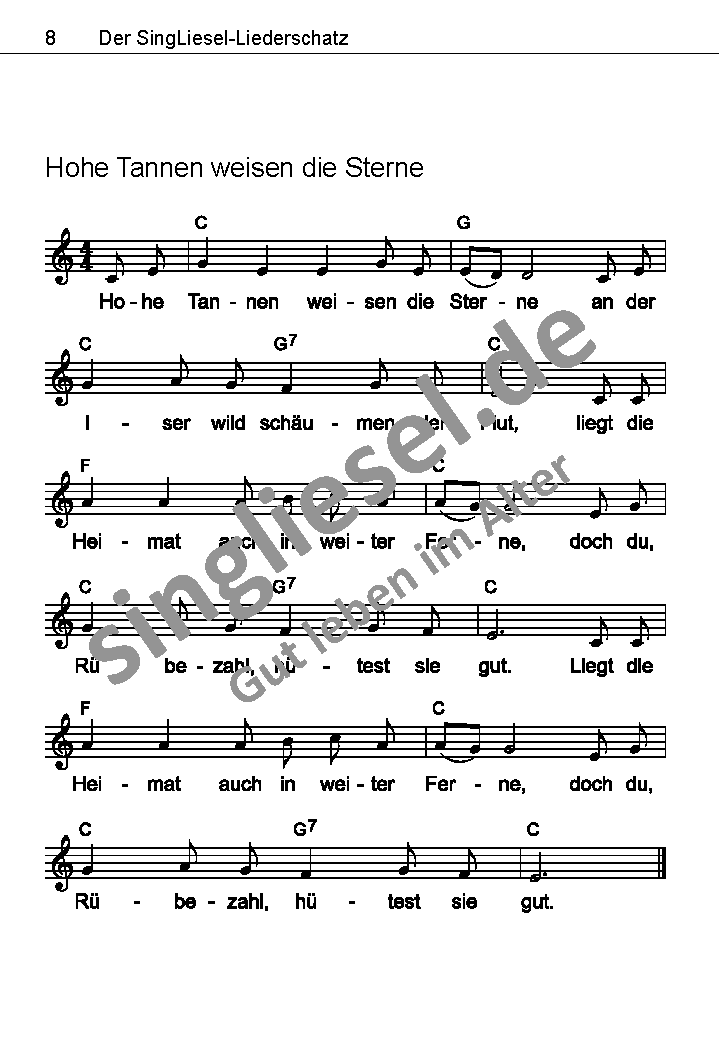 Hohe-Tannen-weisen-die-Sterne-Text-mit-Noten Die schönsten Abschiedslieder Hohe Tannen weisen die Sterne Noten