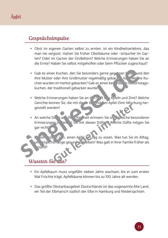 Beispielseiten der PDF: Kurzaktivierungen im Herbst - Beschätigungen für Senioren zum Thema Haus und Garten Beispielseiten der PDF: Kurzaktivierungen im Herbst - Beschätigungen für Senioren zum Thema Haus und Garten