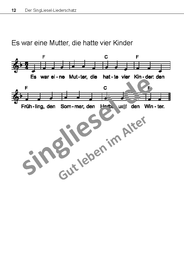 Es-war-eine-Mutter-die-hatte-vier-Kinder-Text-mit-Noten Die schönsten Winterlieder Es war eine Mutter die hatte vier Kinder Noten
