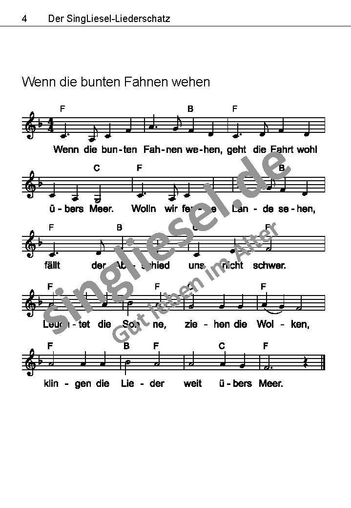 Wenn-die-bunten-Fahnen-wehen-Text-mit-Noten Die schönsten Abschiedslieder Wenn die bunten Fahnen wehen Noten