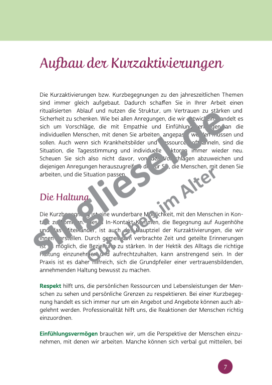 Beispielseiten der PDF: Kurzaktivierungen im Frühling - Beschätigungen für Senioren zum Thema kunterbunter Frühling Beispielseiten der PDF: Kurzaktivierungen im Frühling - Beschätigungen für Senioren zum Thema kunterbunter Frühling