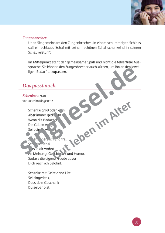 Beispielseiten aus der PDF Kurzaktivierung im Winter für Senioren mit Demenz - kreative Ideen für einen kunterbunten Winter Beispielseiten aus der PDF Kurzaktivierung im Winter für Senioren mit Demenz - kreative Ideen für einen kunterbunten Winter