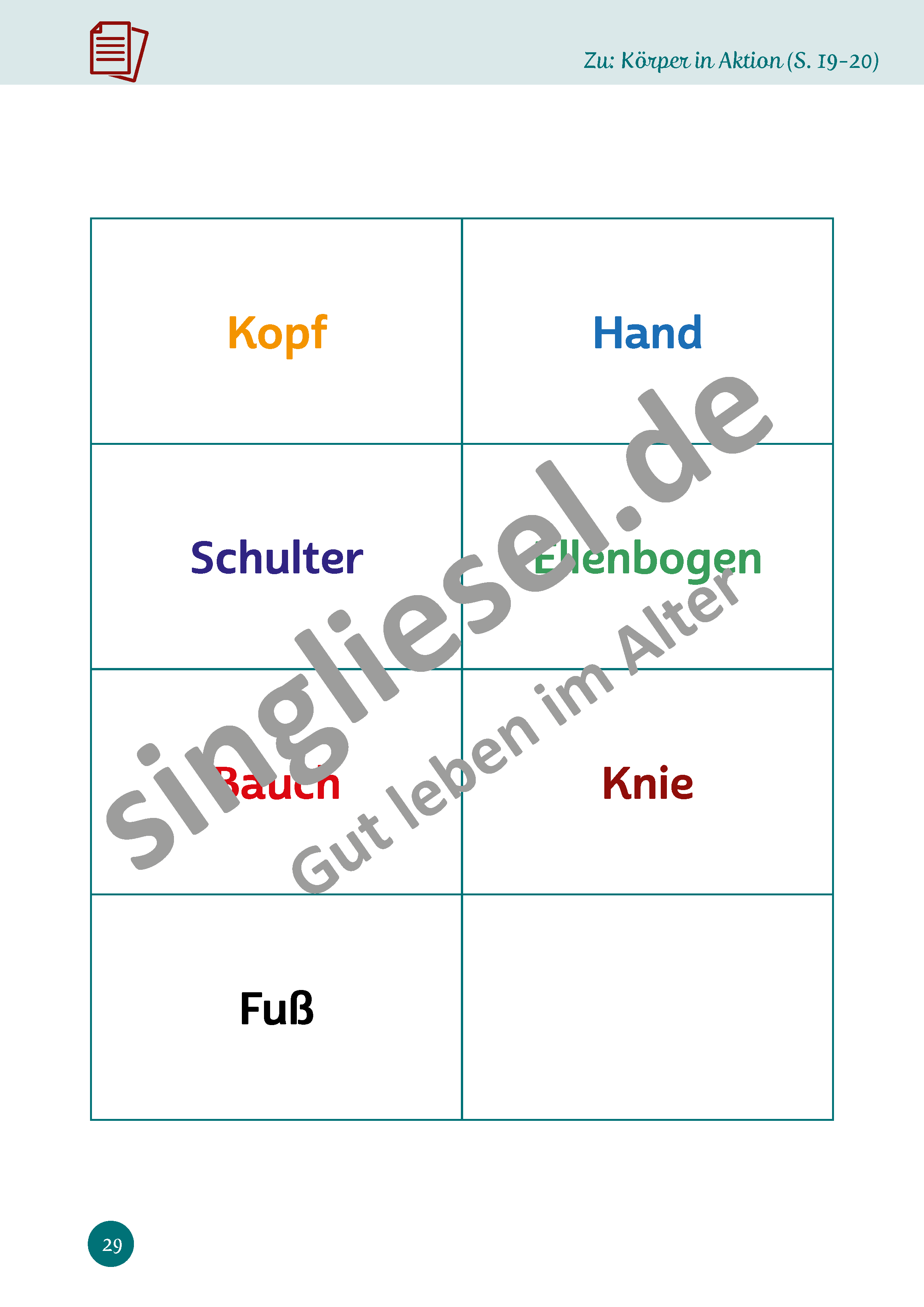 ESD-0001-661-003_Aktives-Gedaechtnistraining-fuer-Senioren_Buchstaben-und-Zahlenspiele_Seite_30_Kopiervorlage-Koerper-in-Aktion Aktives Gedächtnistraining für Senioren. Buchstaben- und Zahlenspiele. Kopiervorlage Körper in Aktion