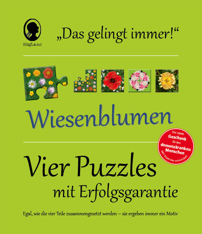 Cover des Wiesenblumen-Puzzles für Senioren mit Demenz – Nur vier Teile. Ideal zur Beschäftigung und Aktivierung