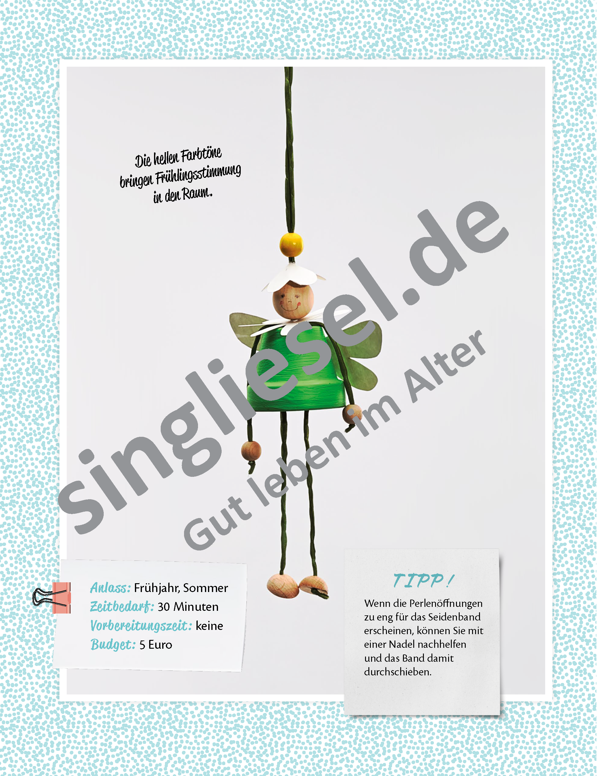Beispielbild: Bastelanleitung für Elfenfiguren - Kreative Beschäftigung zur Aktivierung für Senioren als PDF-Download Beispielbild: Bastelanleitung für Elfenfiguren - Kreative Beschäftigung zur Aktivierung für Senioren als PDF-Download