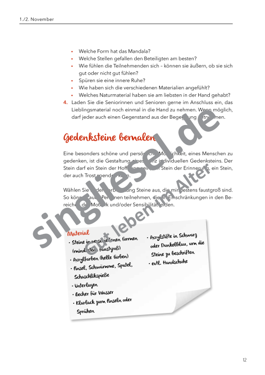 Beispielseiten: Von Allerheiligen bis Nikolaus - Aktivierungspaket zu Festen und Bräuche für Senioren als PDF-Download Beispielseiten: Von Allerheiligen bis Nikolaus - Aktivierungspaket zu Festen und Bräuche für Senioren als PDF-Download