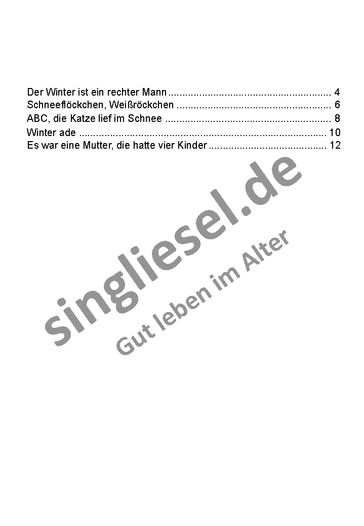 ESD-0001-022-004-Wasserzeichen_Seite_04Iacduofi4WIBb Die schönsten Winterlieder Inhaltsverzeichnis