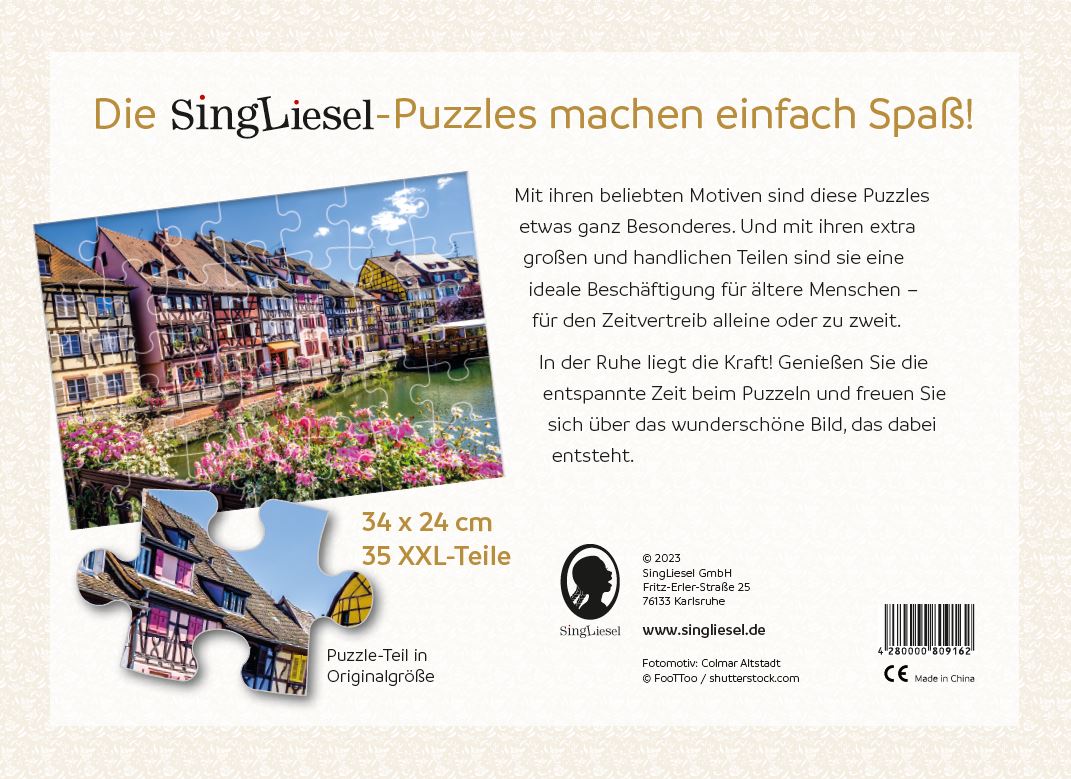 Demenz-Puzzle-Colmar-Beschreibung Puzzle für Senioren mit Demenz. Colmar Altstadt. Cover