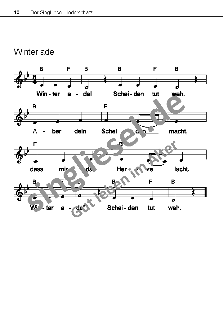 Winter-ade-Text-mit-Noten Die schönsten Winterlieder Winter ade Noten