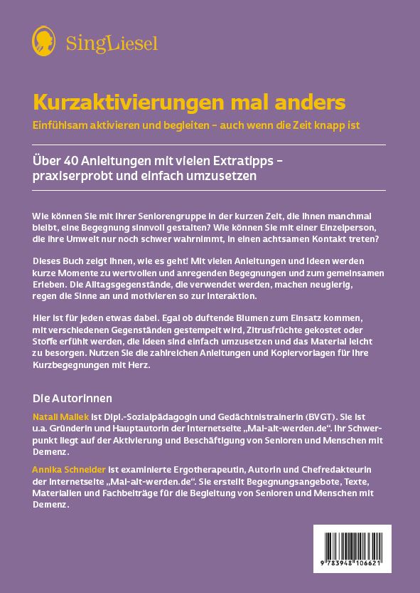 Kurzaktivierungen-mal-anders_U4 Kurzaktivierungen mal anders. Beschreibung