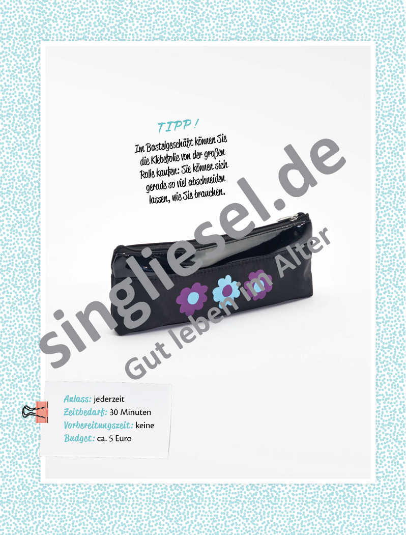 Beispielbild: Bastelanleitung für ein kleines Necessaire - Kreative Beschäftigung für Senioren als PDF-Download Beispielbild: Bastelanleitung für ein kleines Necessaire - Kreative Beschäftigung für Senioren als PDF-Download
