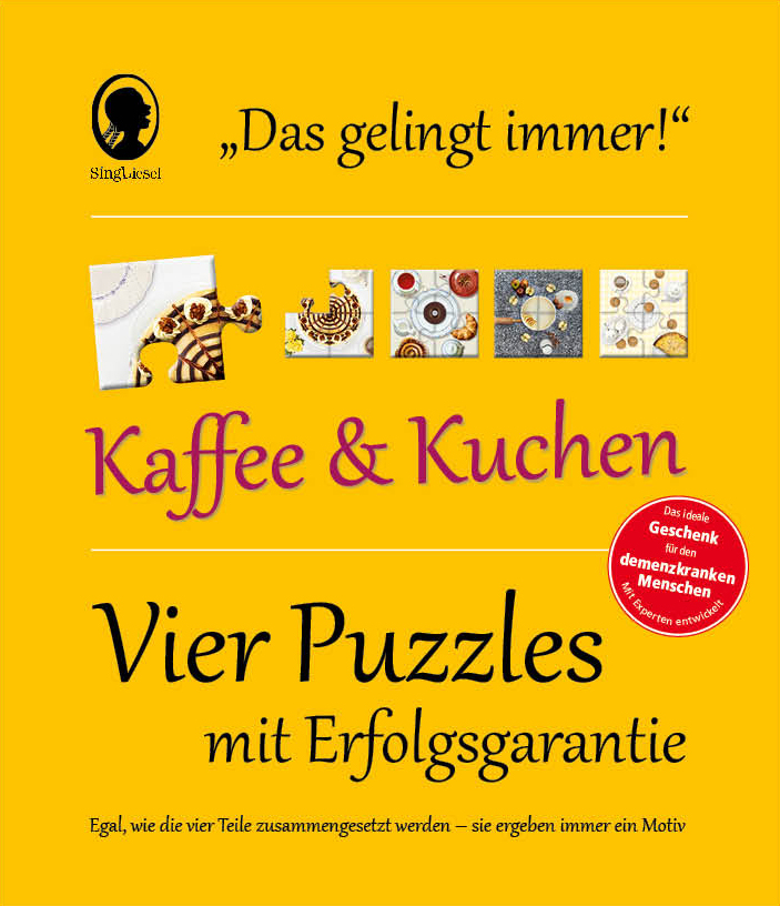 Einfaches Demenz-Puzzle: Kaffee und Kuchen. XXL-Teile für Senioren – Beschäftigung mit Erfolgsgarantie ohne Frust
