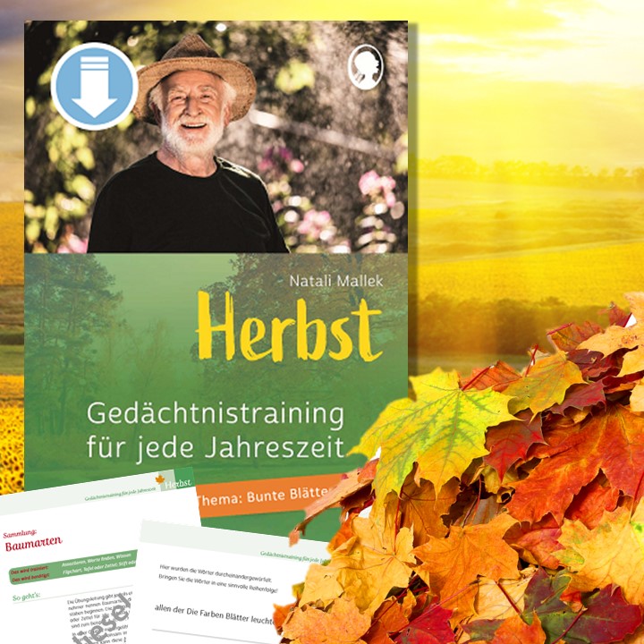 Gedächtnistraining Senioren. Herbst. Herbstblätter. Bunte Blätter. Kopiervorlagen