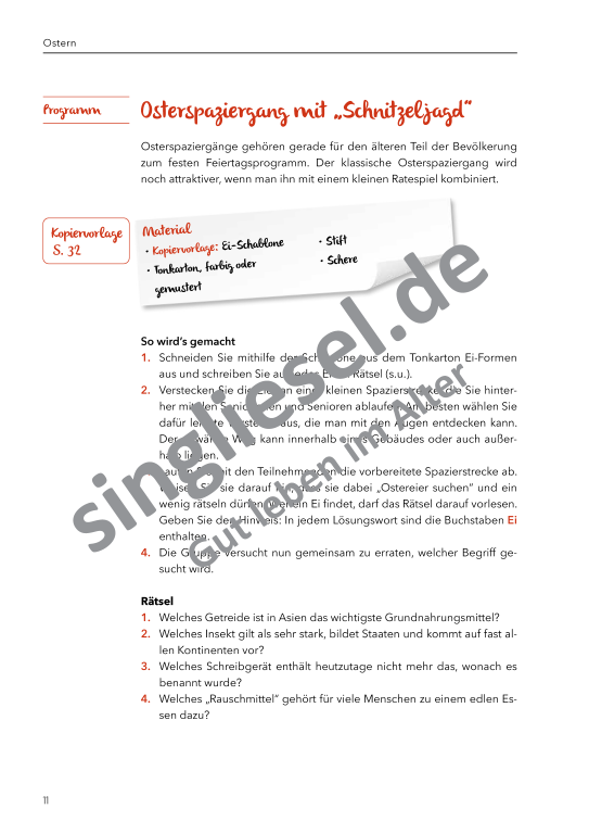 Beispielseiten aus: Von Ostern bis Pfingsten  - Aktivierungspaket zu Festen und Bräuche für Senioren als PDF-Download Beispielseiten aus: Von Ostern bis Pfingsten  - Aktivierungspaket zu Festen und Bräuche für Senioren als PDF-Download