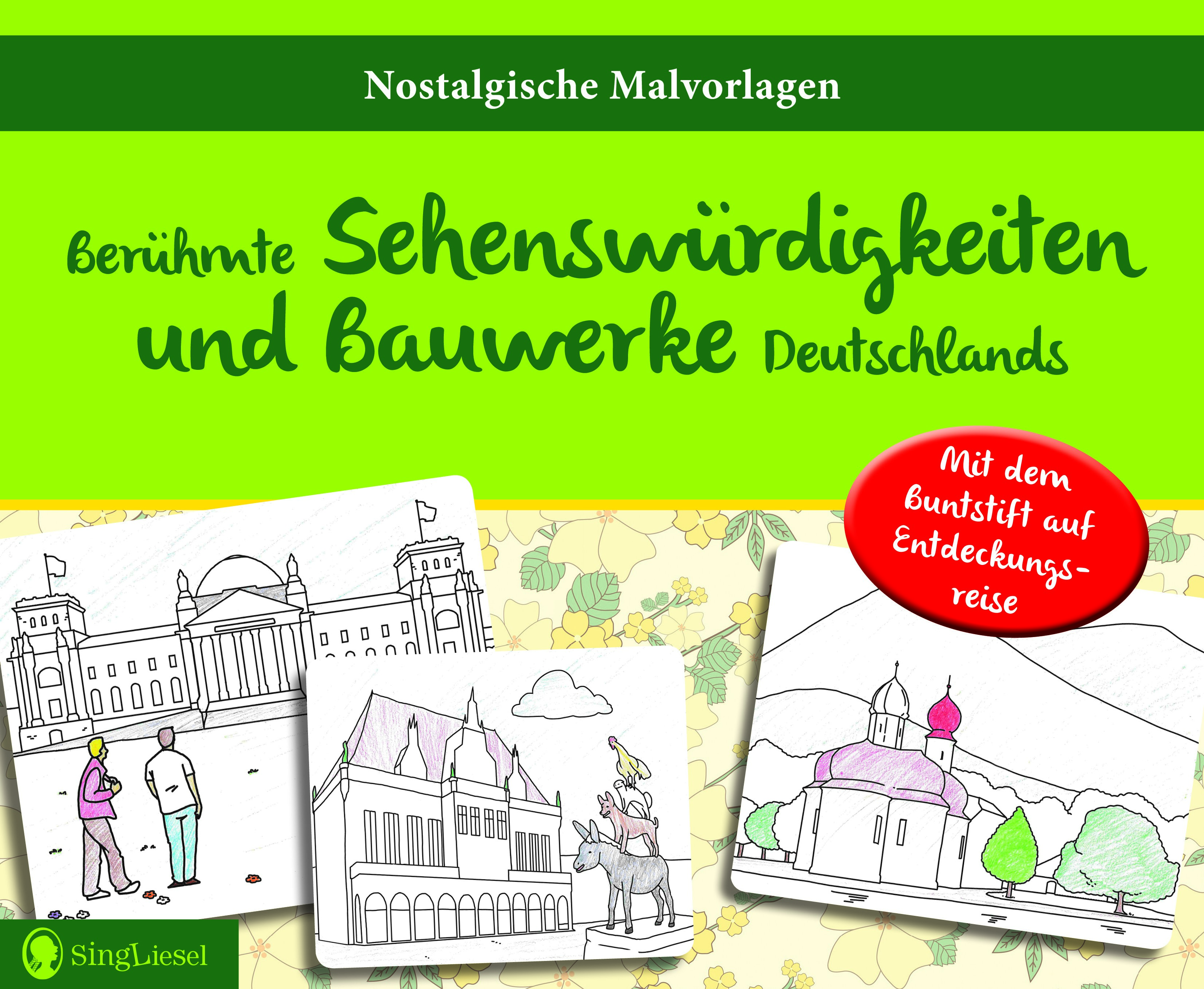 Buchcover: Malvorlagen für Senioren mit Demenz – bekannte deutsche Sehenswürdigkeiten und Bauwerke zum Ausmalen Buchcover: Malvorlagen für Senioren mit Demenz – bekannte deutsche Sehenswürdigkeiten und Bauwerke zum Ausmalen