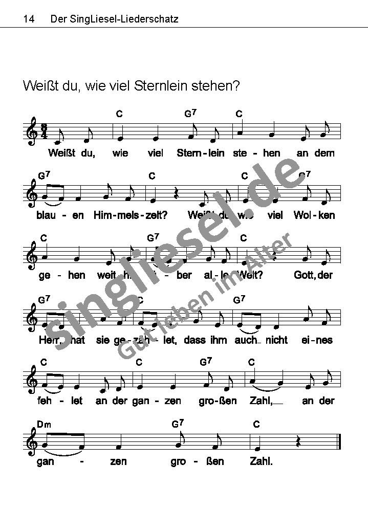 Weist-du-wie-viel-Sterne-stehen-Text-mit-Noten Die schönsten Kinderlieder Weißt du wie viel Sternlein stehen Noten