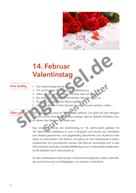 Beispielseiten aus: Vom Valentinstag bis zur Karwoche  - Aktivierungspaket zu Festen und Bräuche für Senioren als PDF-Download Beispielseiten aus: Vom Valentinstag bis zur Karwoche  - Aktivierungspaket zu Festen und Bräuche für Senioren als PDF-Download