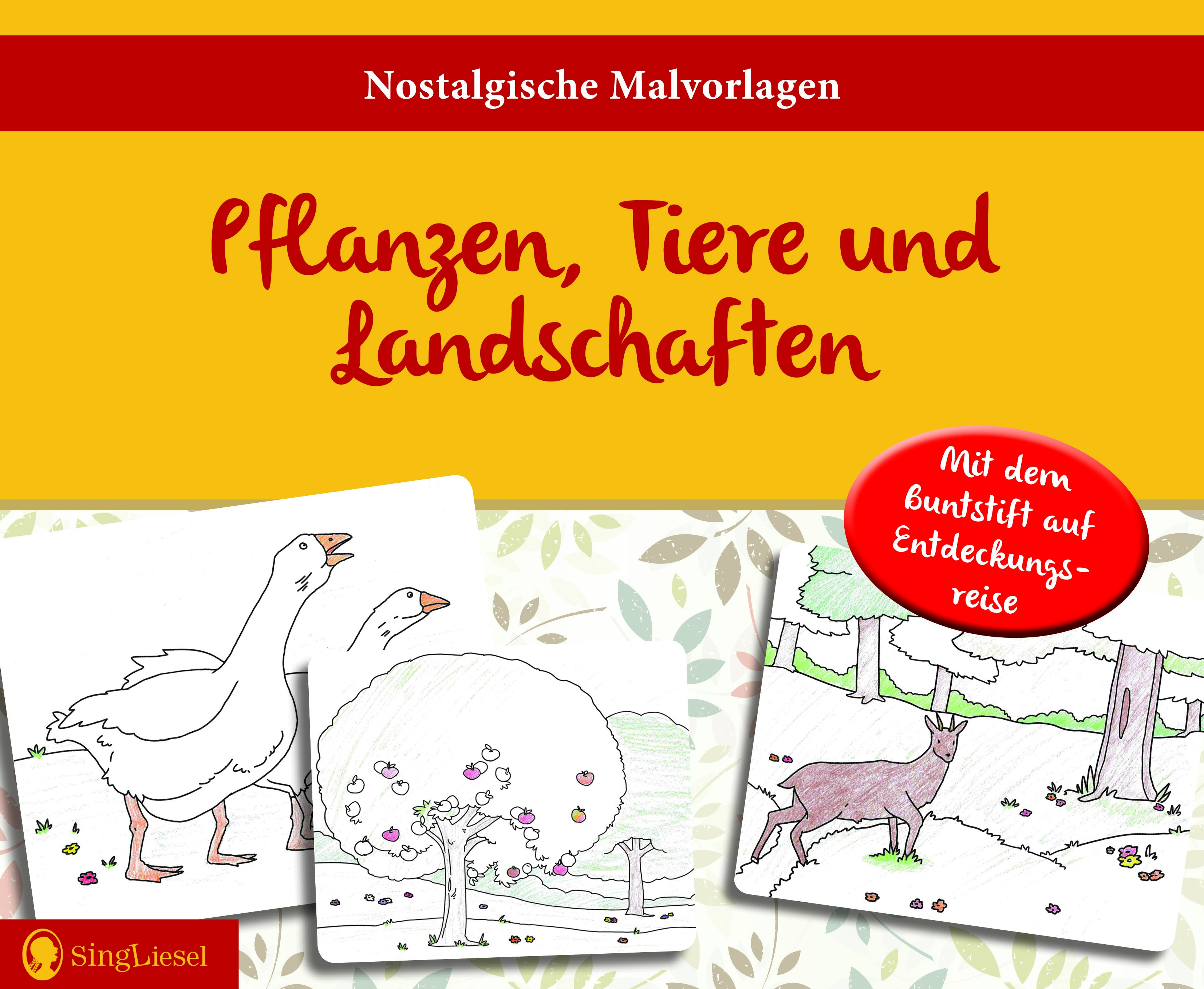 Buchcover: Malvorlagen für Senioren mit Demenz – Pflanzen, Tiere und Landschaften zum Ausmalen und Erinnern Buchcover: Malvorlagen für Senioren mit Demenz – Pflanzen, Tiere und Landschaften zum Ausmalen und Erinnern