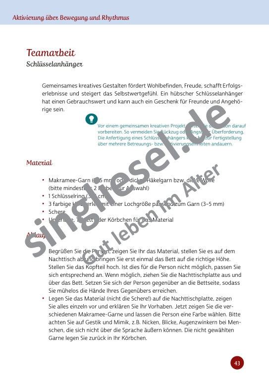 Beispielseiten aus Im Rhythmus der Bewegung - Kurzaktivierungen für bettlägerige Senioren mit Demenz als PDF-Download Beispielseiten aus Im Rhythmus der Bewegung - Kurzaktivierungen für bettlägerige Senioren mit Demenz als PDF-Download
