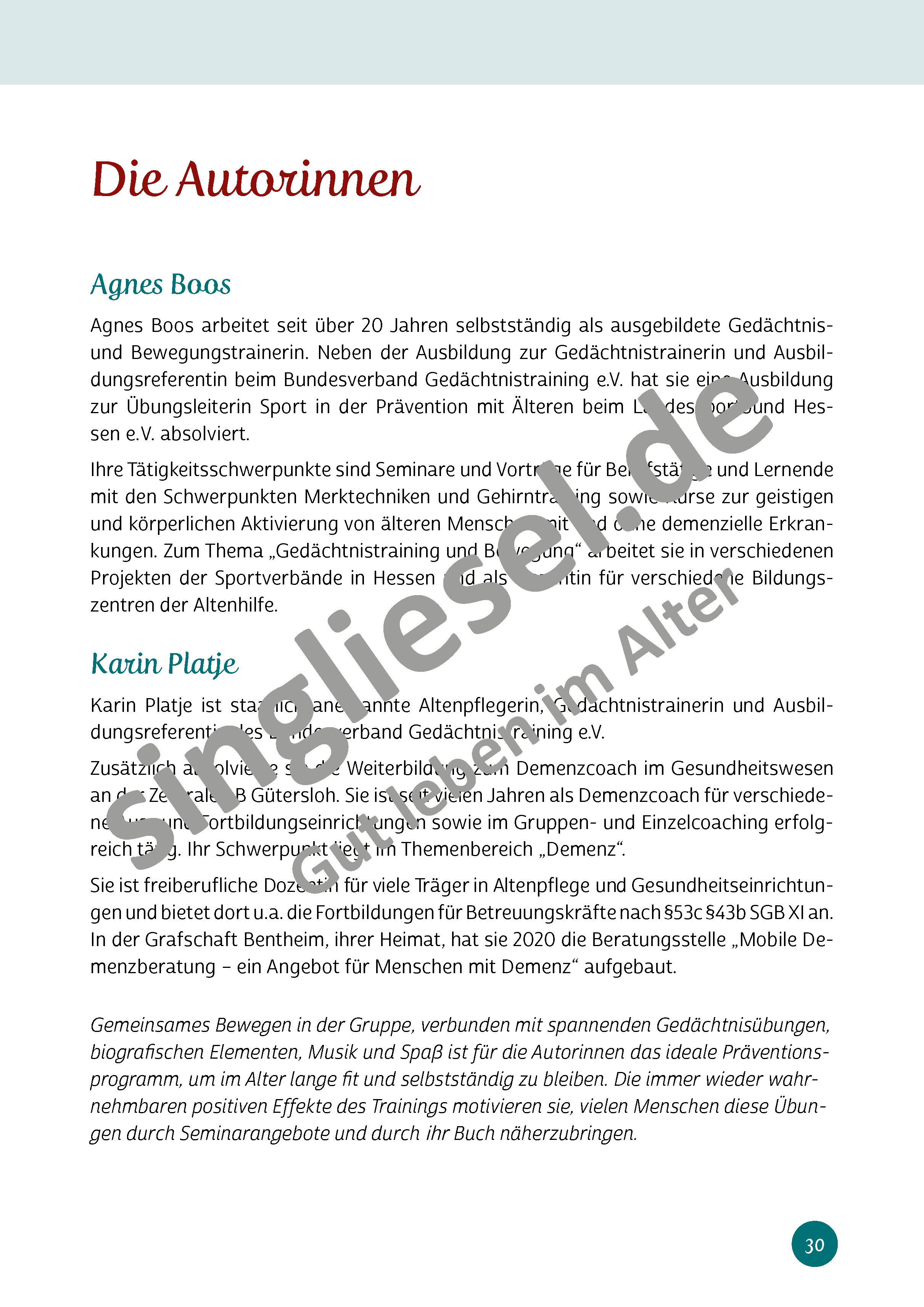 ESD-0001-661-003_Aktives-Gedaechtnistraining-fuer-Senioren_Buchstaben-und-Zahlenspiele_Seite_31_Die-Autorinnen Aktives Gedächtnistraining für Senioren. Buchstaben- und Zahlenspiele. Die Autorinnen