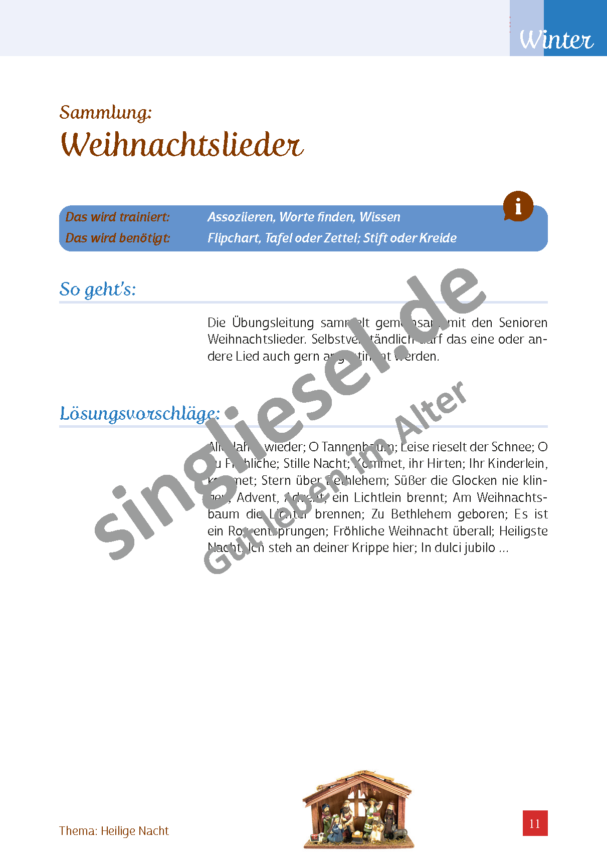 ESD-0001-025-005__Vorschau-11 Gedächtnistraining Senioren. Winter. Weihnachten. SingLiesel. Weihnachtslieder. Aufgabe und Übung