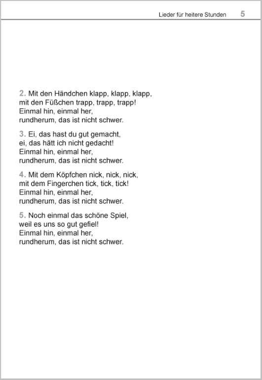 Liederbuch für Senioren im Großdruck – Brüderchen, komm tanz mit mir. Volkslied mit Liedtext & Noten für heitere Stunden