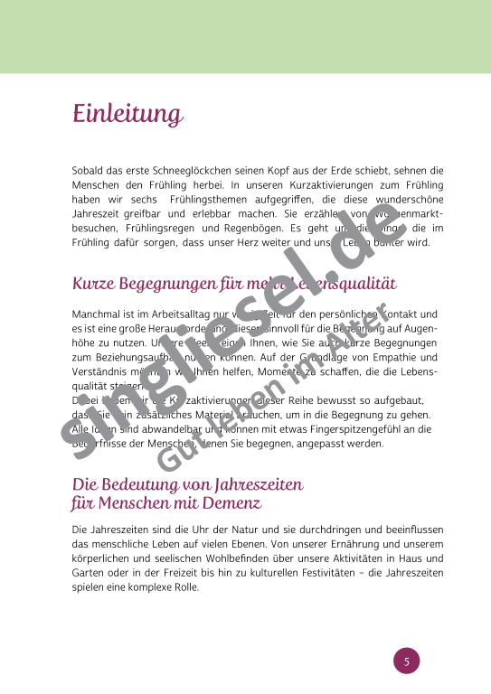 Beispielseiten der PDF: Kurzaktivierungen im Frühling - Beschätigungen für Senioren zum Thema kunterbunter Frühling Beispielseiten der PDF: Kurzaktivierungen im Frühling - Beschätigungen für Senioren zum Thema kunterbunter Frühling