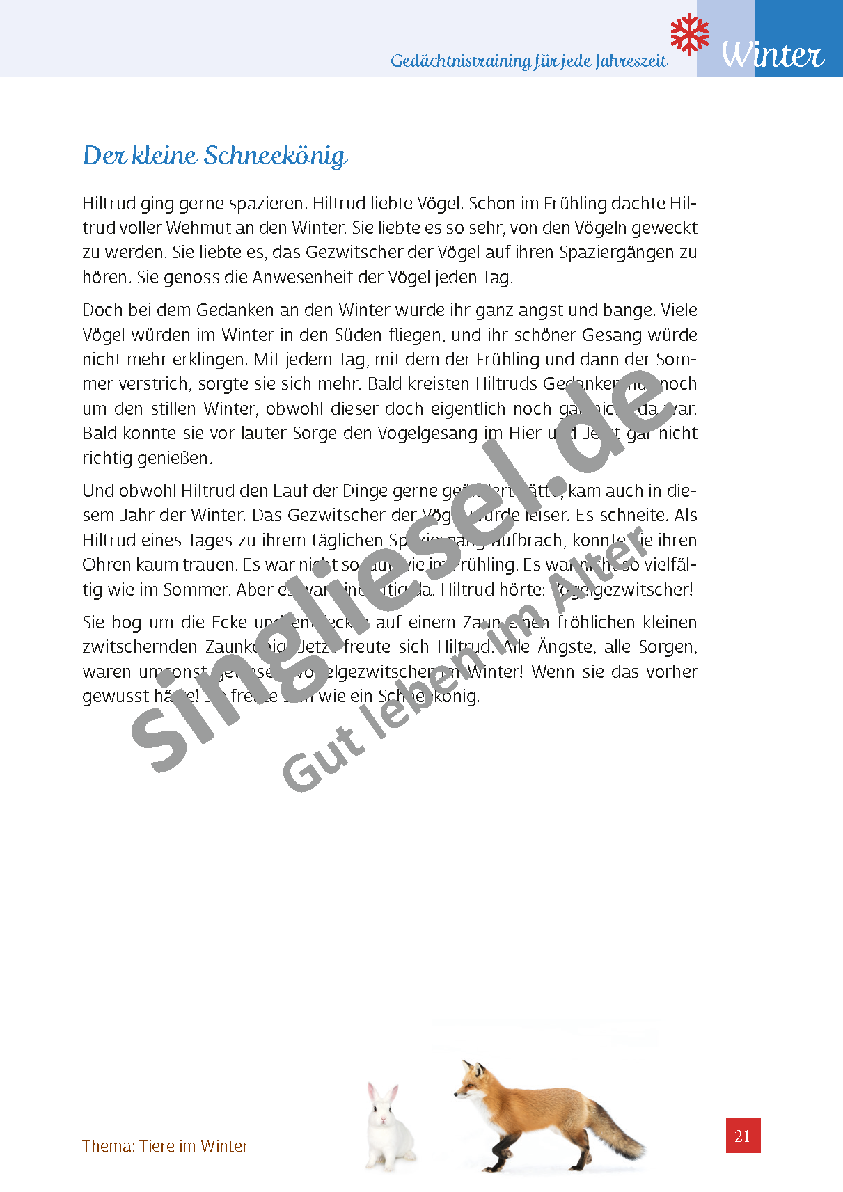 ESD-0001-025-002__Vorschau-21 Gedächtnistraining Senioren. Winter. Tiere. Entspannungsgeschichte