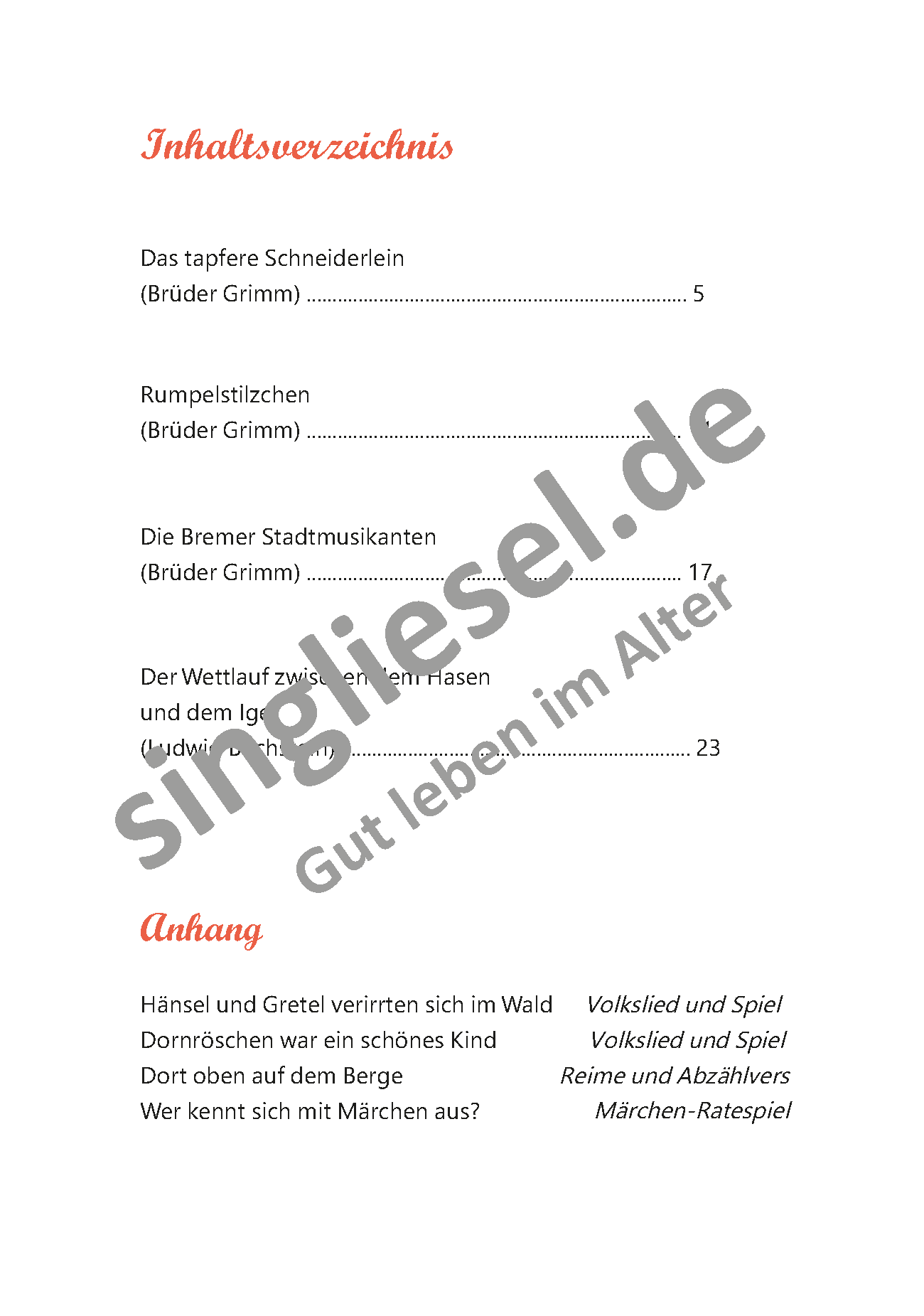 ESD-0001-054-004__Seite_05 Märchen für Senioren. „Rumpelstilzchen“ u.v.m. (PDF) Inhaltsverzeichnis