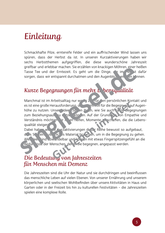 Beispielseiten aus der PDF Kurzaktivierungen im Herbst für Senioren mit Demenz - kreative Ideen zum Thema Essen Beispielseiten aus der PDF Kurzaktivierungen im Herbst für Senioren mit Demenz - kreative Ideen zum Thema Essen