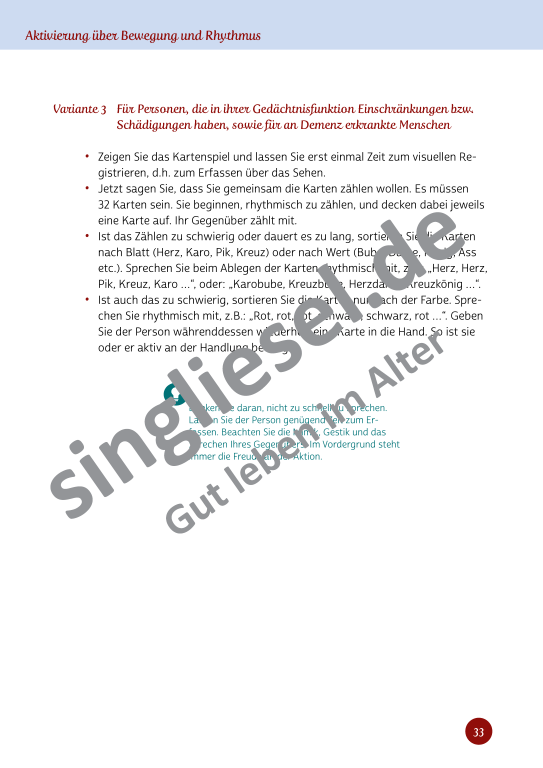 Beispielseiten aus Im Rhythmus der Bewegung - Kurzaktivierungen für bettlägerige Senioren mit Demenz als PDF-Download Beispielseiten aus Im Rhythmus der Bewegung - Kurzaktivierungen für bettlägerige Senioren mit Demenz als PDF-Download
