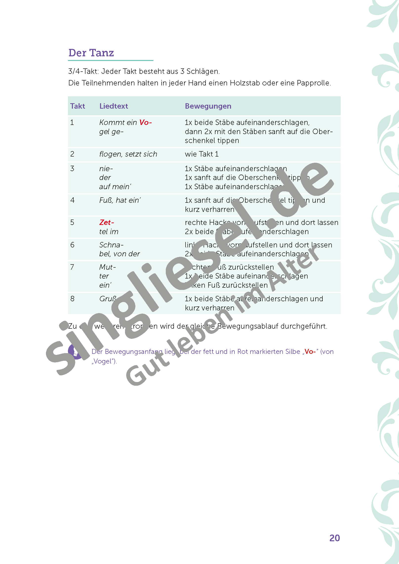 ESD-0001-660-005_Die-schoensten-Sitztaenze_Rund-um-die-Liebe_Seite_21_Kommt-ein-Vogel-geflogen_Tanz Die schönsten Sitztänze rund um die Liebe. Sitztänze für Senioren- auch mit Demenz. Kommt ein Vogel geflogen Tanz