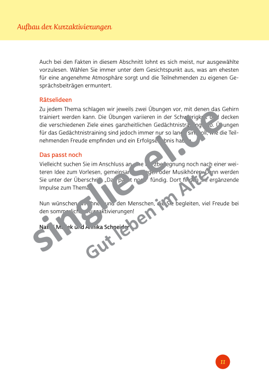 Beispielseiten der PDF: Kurzaktivierungen im Sommer - Beschätigungen für Senioren zum Thema Wald und Wiese Beispielseiten der PDF: Kurzaktivierungen im Sommer - Beschätigungen für Senioren zum Thema Wald und Wiese