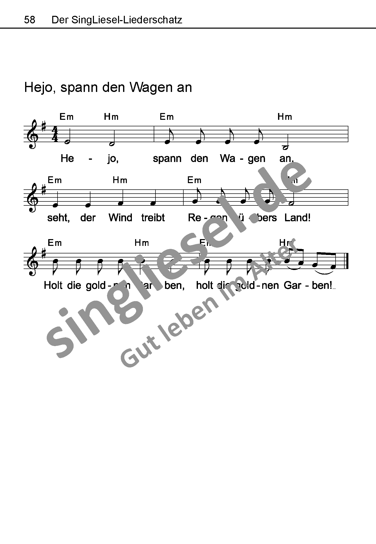 ESD-0001-021-001-Wasserzeichen_Seite_08 Volkslieder-Buch für Senioren Hejo spann den Wagen an Noten