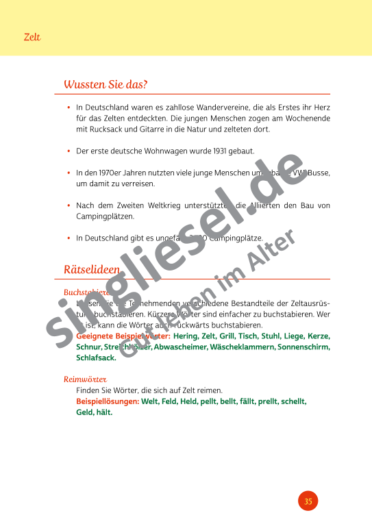 Beispielseiten der PDF: Kurzaktivierungen im Sommer - Beschätigungen für Senioren zum Thema Wald und Wiese Beispielseiten der PDF: Kurzaktivierungen im Sommer - Beschätigungen für Senioren zum Thema Wald und Wiese