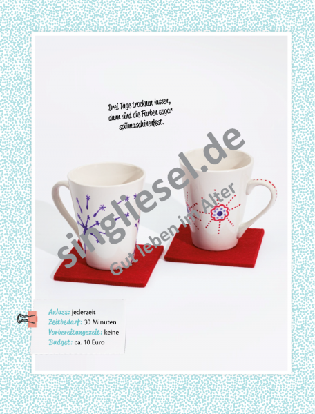 Basteln mit Senioren Materialmix Sofort-Download als PDF Tassen bemalen 