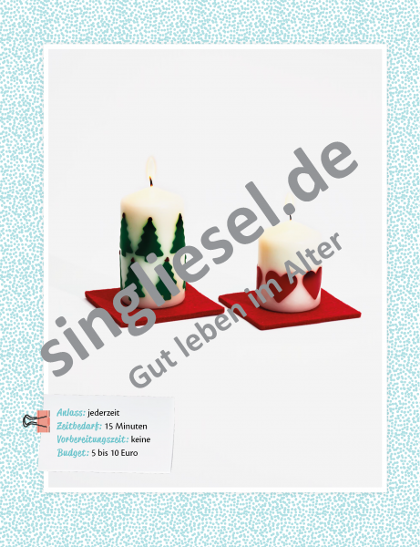 Basteln mit Senioren Sofort-Download als PDF Kerzen fein dekoriert 