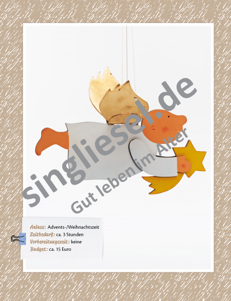 Basteln mit Senioren Sofort-Download als PDF Engel Figur mit Schwiingflügeln